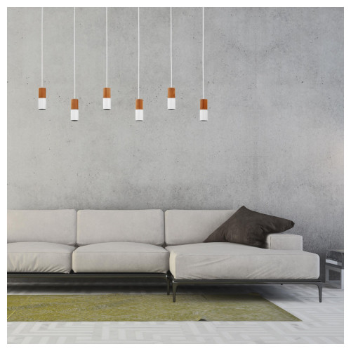Люстра подвесная TK-Lighting elit white/wood 6 6308 белый ( 4017098 )