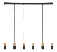 Люстра підвісна TK-Lighting elit black/wood 6 6312 чорний