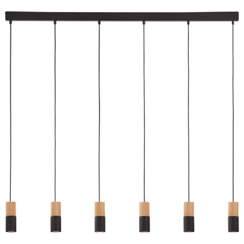 Люстра підвісна TK-Lighting elit black/wood 6 6312 чорний ( 4017092 )
