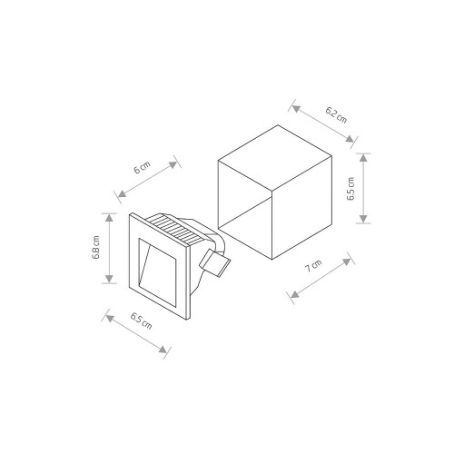 Світильник вуличний Nowodvorski 6907 Step LED 1x3W 3000K 120Lm IP44 Gr ( 4011047 )