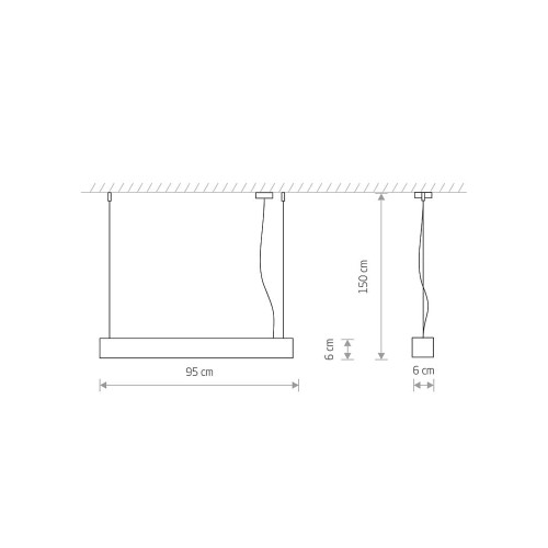 Підвісний світильник Nowodvorski 7535 Soft led T8LED 1x16W 3000K 2300Lm IP20 Gr ( 4011304 )