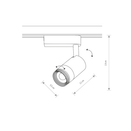 Трековый светильник Nowodvorski 7625 Profile zoom LED 1x9W 3000K 490Lm IP20 Bl ( 4012137 )