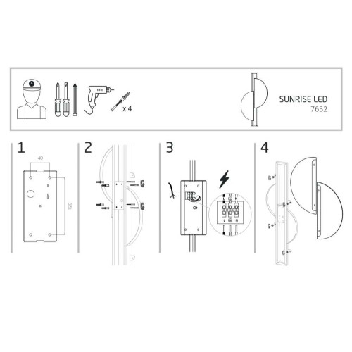 Світильник Nowodvorski 7652 Sunrise LED 1x12W 3000K 520mLm IP20 Bl ( 4011696 )