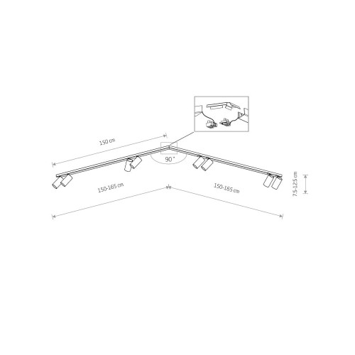 Спот Nowodvorski 7700 Mono corner GU10 8x10W IP20 Bl ( 4011864 )