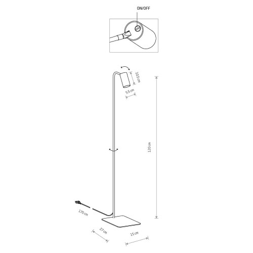 Торшер Nowodvorski 7704 Mono GU10 1x10W IP20 Wh ( 4011980 )