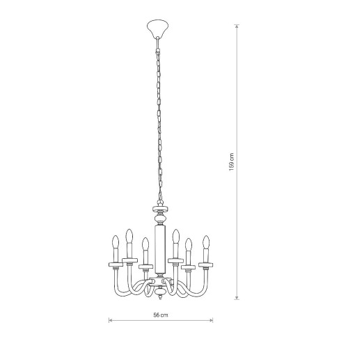 Люстра Nowodvorski 8154 Hampton Е14 6x40W IP20 Chrom ( 4011404 )
