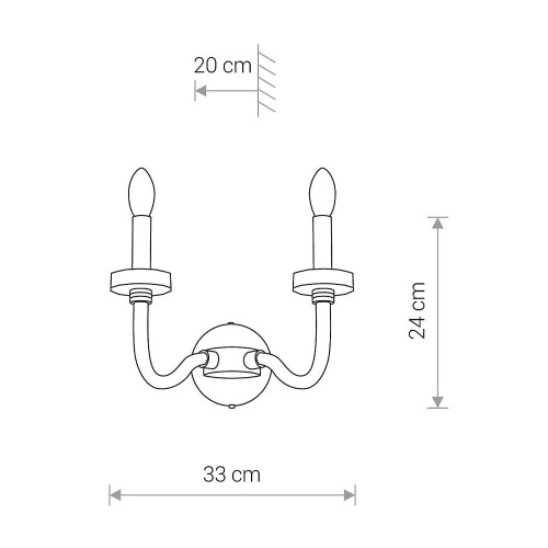 Бра Nowodvorski 8155 Hampton Е14 2x40W IP20 Chrom ( 4010939 )