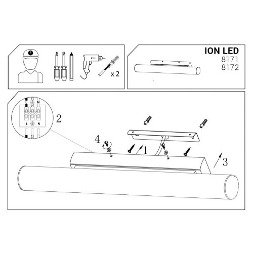 Светильник Nowodvorski 8172 Ion LED 1x18W 3000K 1300Lm IP20 Chrom ( 4011726 )