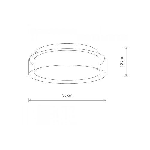 Світильник Nowodvorski 8174 Pan LED 1x17W 4000K 800Lm IP44 Wh ( 4011728 )