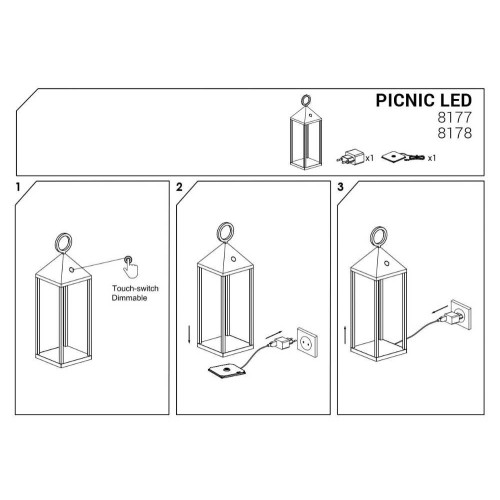 Світильник вуличний Nowodvorski 8178 Picnic LED 1x2,2W 3000K 155Lm IP54 Wh ( 4011086 )