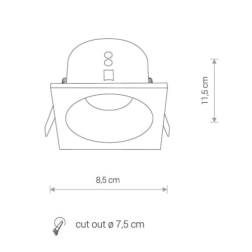 Точковий світильник Nowodvorski 8368 Delta GU10 1x15W IP54 Wh ( 4012058 )