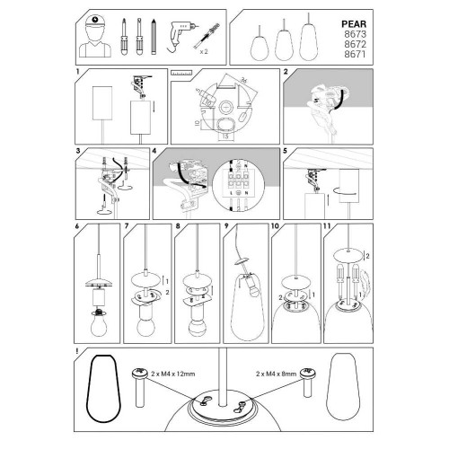 Подвесной светильник Nowodvorski 8671 Pear E27 1x40W IP20 Transparent ( 4011434 )