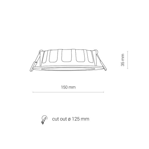 Точковий світильник Nowodvorski 8778 Kos LED 1x10W 4000K 850Lm IP44 Wh ( 4012070 )