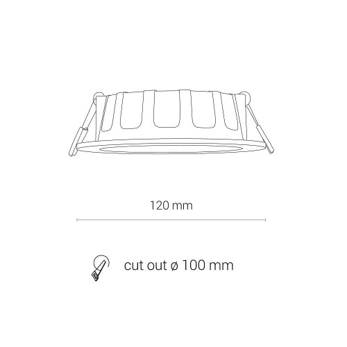 Точковий світильник Nowodvorski 8782 Cl Kos Led 1x8W 3000K 550Lm IP44 Wh ( 4012073 )