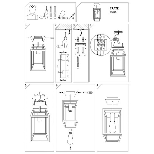 Люстра Nowodvorski 9045 Crate E27 1x60W IP20 Bl ( 4011501 )