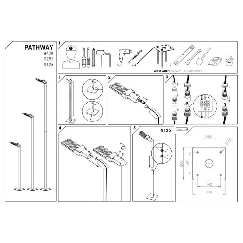 Світильник вуличний Nowodvorski 9125 Pathway LED 1x36W 3000K 3600Lm IP44 Bl ( 4011120 )
