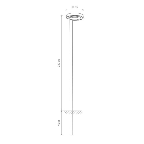 Світильник вуличний Nowodvorski 9185 Pole LED 1x20W 3000K 950Lm IP54 Gr ( 4011122 )
