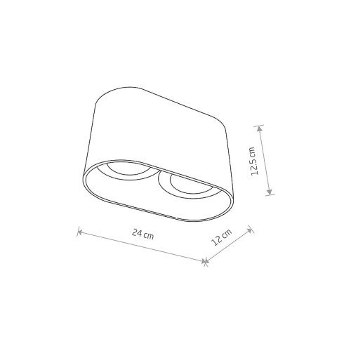 Точковий світильник Nowodvorski 9240 Oval GU10 2x75W IP20 Bl ( 4012100 )