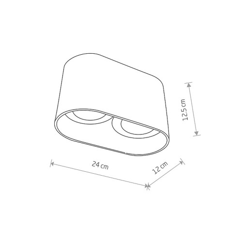 Точечный светильник Nowodvorski 9241 Oval GU10 2x75W IP20 Wh ( 4012101 )