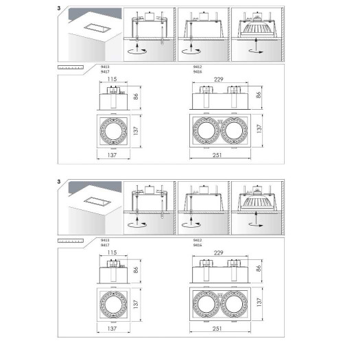 Точечный светильник Nowodvorski 9412 Mod GU10 2x75W IP20 Wh ( 4012115 )