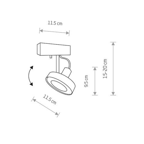 Спот Nowodvorski 9598 Cross GU10, ES111 1x75W IP20 Gr ( 4011960 )