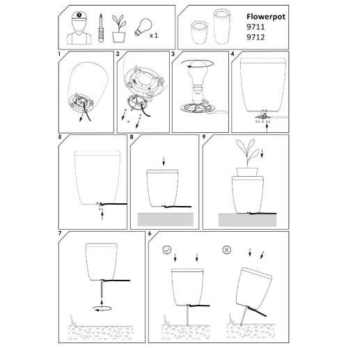 Світильник вуличний Nowodvorski 9711 Flowerpot E27 1x60W IP44 Wh ( 4011148 )