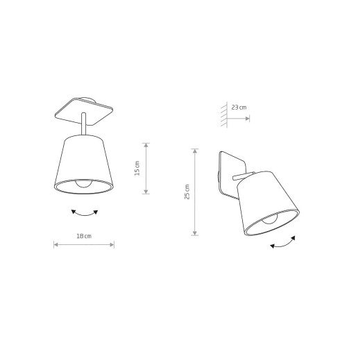 Бра Nowodvorski 9718 Awinion E27 1x40W IP20 Gr ( 4010991 )