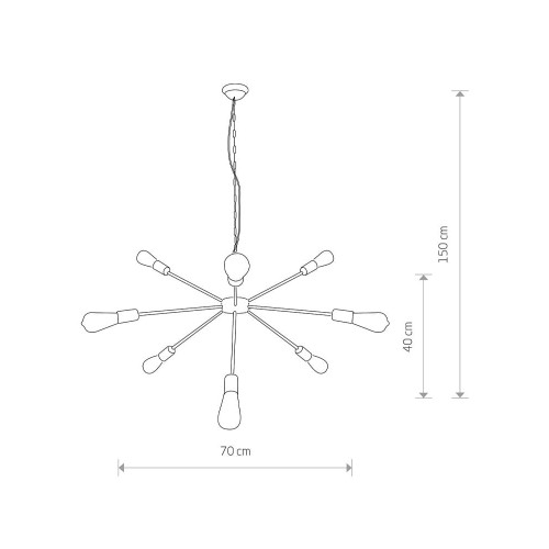 Люстра Nowodvorski 9734 Rod E27 9x60W IP20 Bl ( 4011565 )
