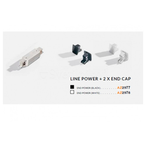 З'єднувач до трекової системи Azzardo track 3line power + 2x end cap white AZ2978 ( 4016841 )