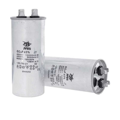 Конденсатор CBB-65 80 мкФ mF 450 VAC (±5%) JYUL (60х130 mm) алюмінієвий корпус ( 1010838 )