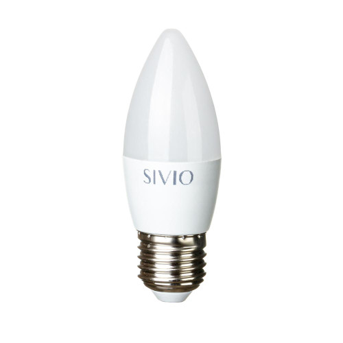 LED лампа Е27 С37 7W теплая белая 3000К SIVIO ( 1012807 )