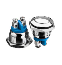 Антивандальна кнопка 16мм 3А 220В без фіксації OFF-(ON) GQ-16F Daier