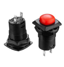 Натискна Кнопка червона 12мм 1.5 А 125В без фіксації OFF-(ON) DS-225 SPST 2pin Daier