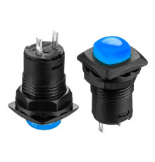 Натискна Кнопка синя 12мм 1.5 А 125В без фіксації OFF-(ON) DS-225 SPST 2pin Daier