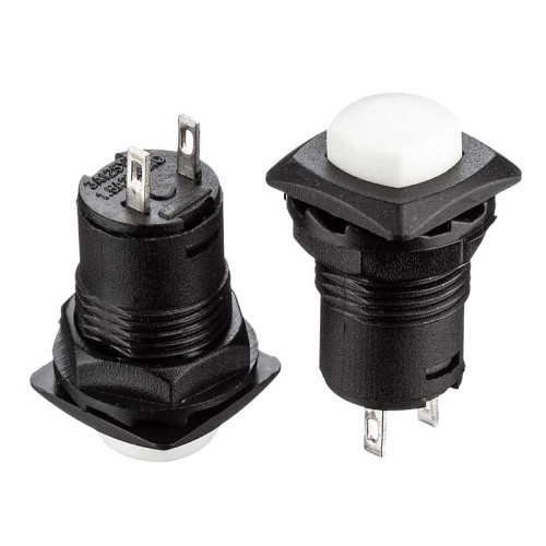 Натискна Кнопка біла 12.7 мм 1.5 А 250В з фіксацією ON-OFF DS-226 SPST 2pin Daier ( 1014151 )