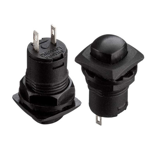 Натискна Кнопка чорна 12.7 мм 1.5 А 125В без фіксації ON-(OFF) DS-226 SPST 2pin Daier ( 1014156 )
