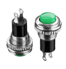 Натискна Кнопка зелена 10мм 0.5 А 125В без фіксації OFF-(ON) DS-314 SPST 2pin Daier