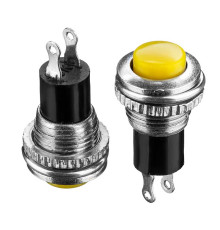 Натискна Кнопка жовта 20мм 0.5 А 125В без фіксації OFF-(ON) DS-316 SPST 2pin Daier