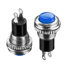 Натискна Кнопка синя 10мм 0.5 А 125В без фіксації OFF-(ON) DS-316 SPST 2pin Daier