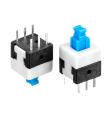 Натискна Кнопка синя 8.5 мм 1А 250В без фіксації OFF-(ON) KFC8X8 SPST 2pin Daier