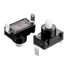 Натискна Кнопка чорна 7.5х5мм 2А 250В з фіксацією ON-OFF PBS-02A SPST 2pin Daier