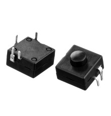 Натискна Кнопка чорна 12х12мм 1А 250В без фіксації ON-(OFF) PBS-07 SPST 2pin Daier