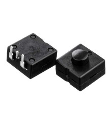 Натискна Кнопка чорна 12х12мм 1А 250В з фіксацією ON-OFF PBS-08 SPST 2pin Daier