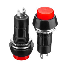 Натискна Кнопка чорна 12мм 1А 250В без фіксації OFF-(ON) PBS-11В SPST 2pin Daier