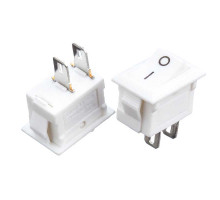Кнопка перемикач біла 6А (2pin) ON-OFF KCD1-101