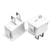 Кнопка перемикач біла 6А (2pin) ON-OFF KCD1-101