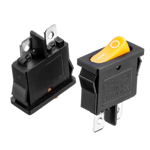 Кнопка перемикач жовта 6А 250B (2pin) ON-OFF KCD1-101-12 ( 1015607 )