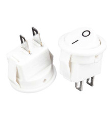 Кнопка перемикач біла 20мм 6А 250В ON-OFF KCD1-101-8 2pin Daier 