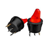 Кнопка перемикач червона 20мм 16А 250В ON-OFF KCD1-101N-7 4pin Daier 12Вт