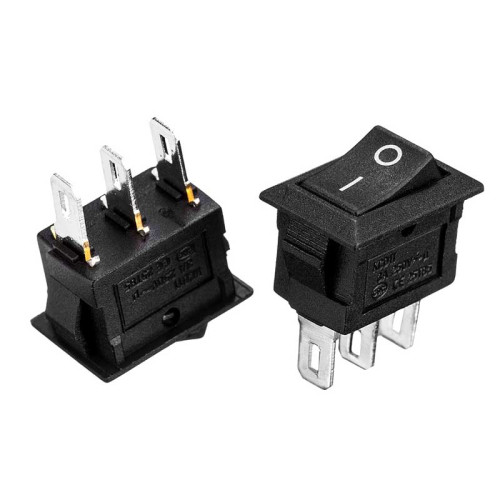 Кнопка перемикач чорна 19.2х13мм 6А 250В ON-ON KCD1-102 3pin Daier ( 1015648 )